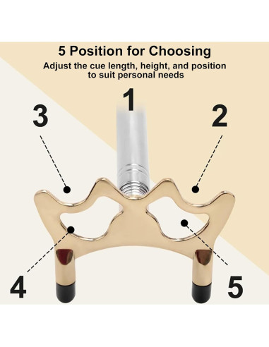 Puente de Billar Retráctil Yoqanr 35-150cm con Cabeza de Latón