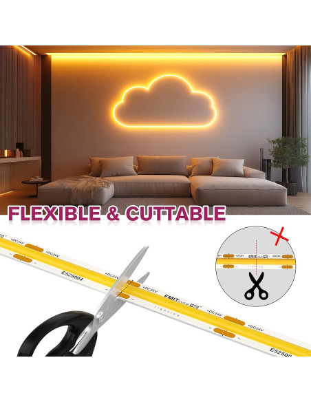 Cinta de Luz LED COB Dimmable EMITEVER 5m 2700K 156 LEDs/ft