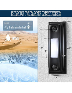 Botón de Timbre de Metal Dreyoo con Luz LED - Negro 2