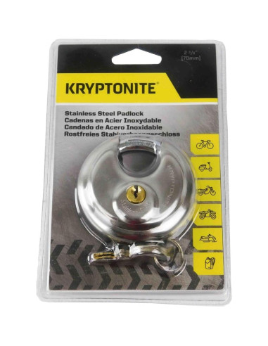 Candado con llave Kryptonite 70mm Acero Inoxidable Alta Seguridad