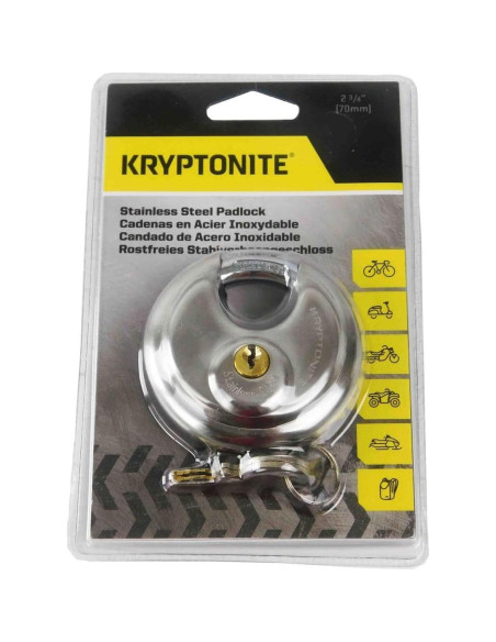 Candado con llave Kryptonite 70mm Acero Inoxidable Alta Seguridad