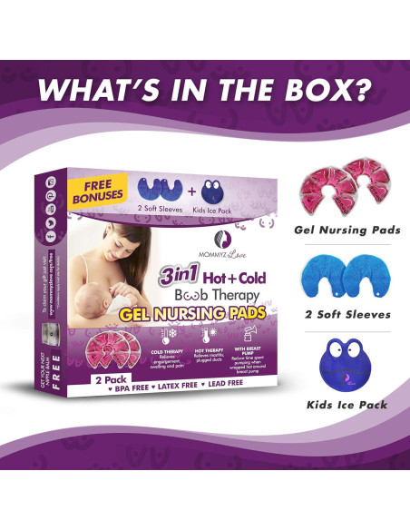 Almohadillas de Gel para Lactancia Mommyz Love - Terapia Caliente y Fría Almohadillas de Gel para Lactancia Mommyz Love - Terapia Caliente y Fría