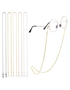 Cadena para Gafas 5PCS Nogeqi, Ajustable, Oro Rosa, Plata, Negro