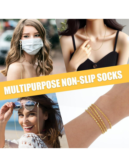 Cadena para Gafas 5PCS Nogeqi, Ajustable, Oro Rosa, Plata, Negro