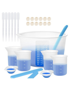 KISREL Kit de Tazas de Medición de Silicona 600ml y 100ml