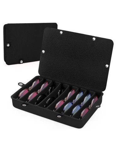 Estuche de Almacenamiento para Gafas RISOU - 8 Ranuras Negro