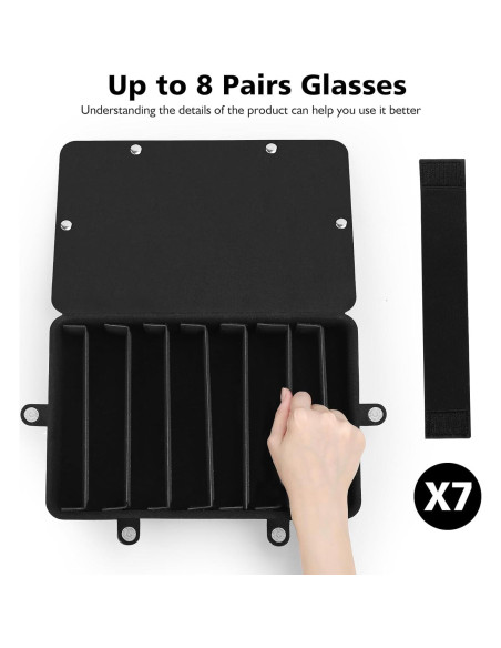 Estuche de Almacenamiento para Gafas RISOU - 8 Ranuras Negro