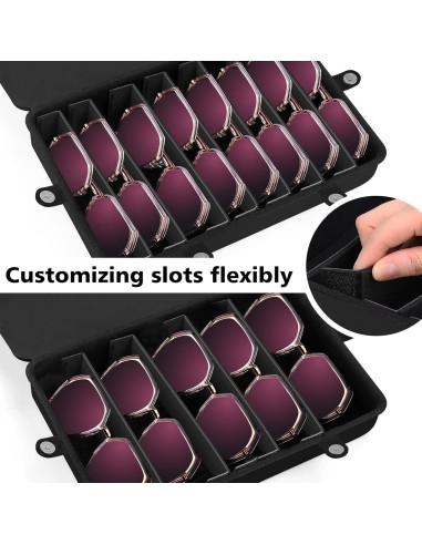 Estuche de Almacenamiento para Gafas RISOU - 8 Ranuras Negro