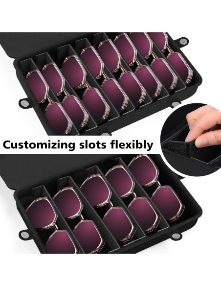 Estuche de Almacenamiento para Gafas RISOU - 8 Ranuras Negro