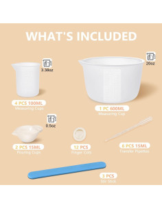 KISREL Kit de Tazas de Medición de Silicona 600ml y 100ml 2