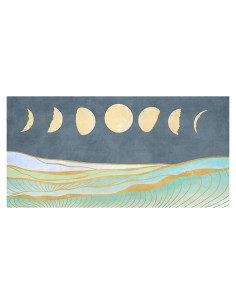 Póster de Arte Fino Sayaka Miko Luna y Olas 45.72x91.44 cm