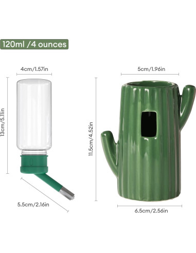 Botella de Agua Cerámica BUCATSTATE 120ml para Hámster Verde