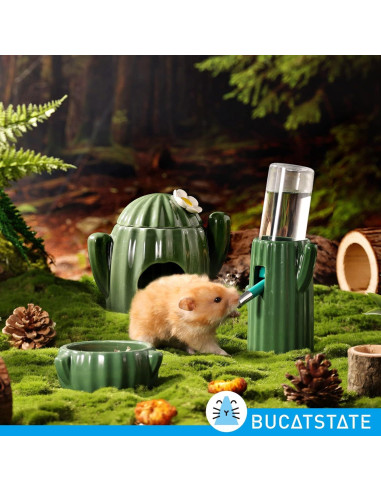 Botella de Agua Cerámica BUCATSTATE 120ml para Hámster Verde