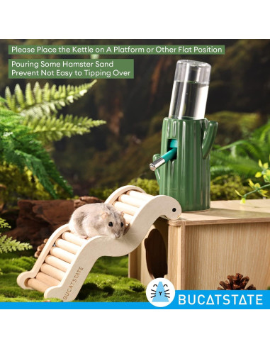 Botella de Agua Cerámica BUCATSTATE 120ml para Hámster Verde