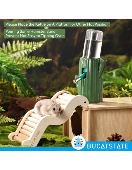 Botella de Agua Cerámica BUCATSTATE 120ml para Hámster Verde