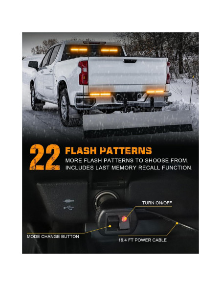 Luces Estroboscópicas Ámbar XRIDONSEN 24W 2x27.1cm LED