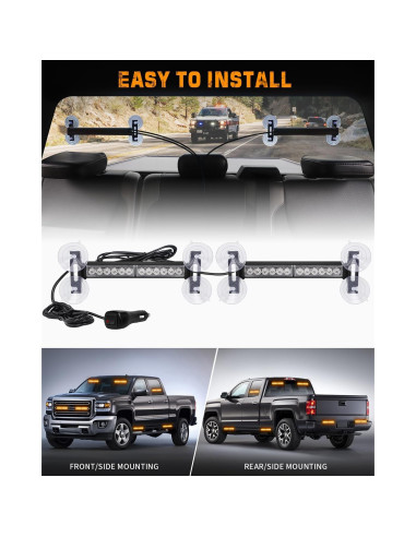 Luces Estroboscópicas Ámbar XRIDONSEN 24W 2x27.1cm LED