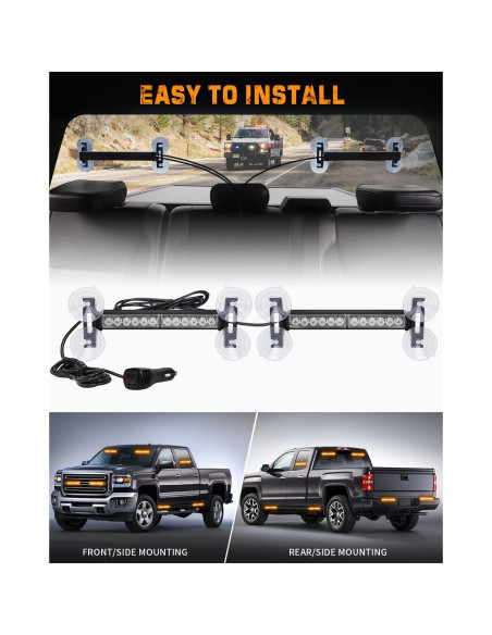 Luces Estroboscópicas Ámbar XRIDONSEN 24W 2x27.1cm LED