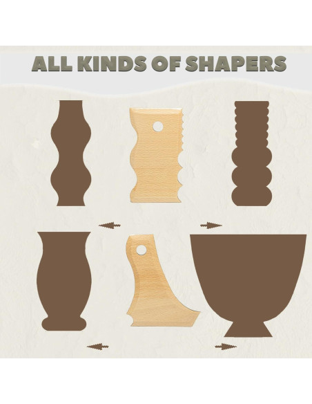 Kit de herramientas de cerámica 11 piezas Krbnk - Rodillos, sellos y formadores