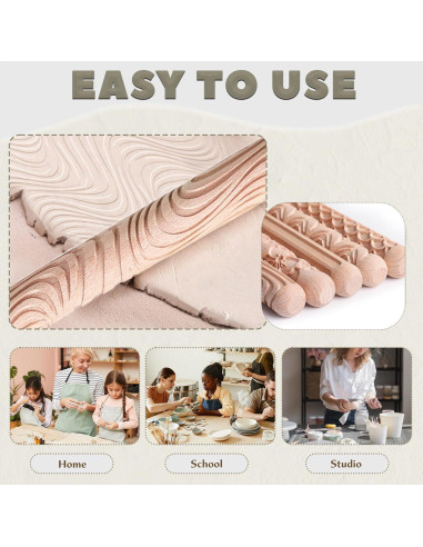 Kit de herramientas de cerámica 11 piezas Krbnk - Rodillos, sellos y formadores