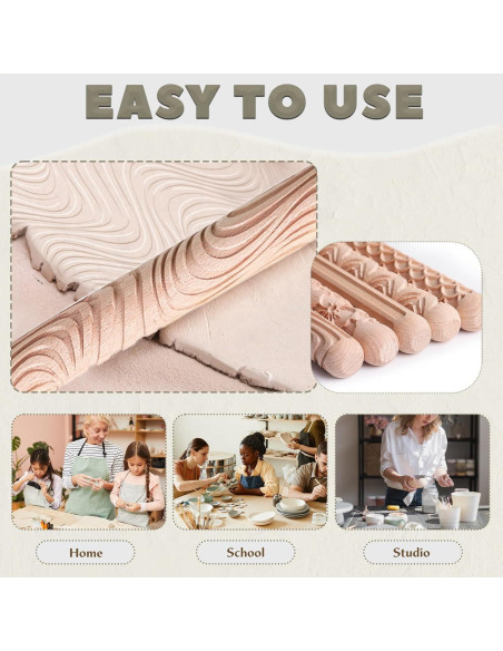 Kit de herramientas de cerámica 11 piezas Krbnk - Rodillos, sellos y formadores