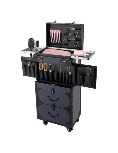 Estuche de Maquillaje Rodante Blisiour con Cerradura 82cm Azul