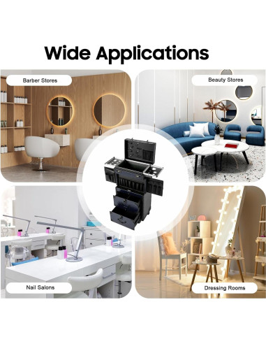 Estuche de Maquillaje Rodante Blisiour con Cerradura 82cm Azul