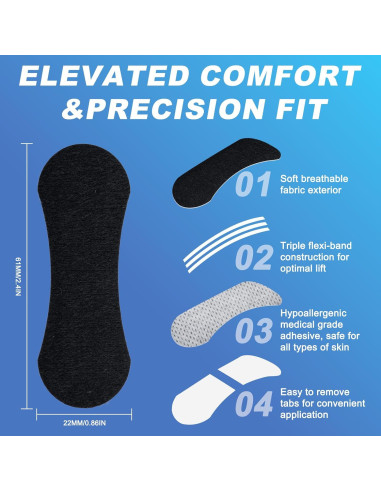 Tiras Nasales Ventro Vykor para Ronquidos - 60 Unidades, Negro