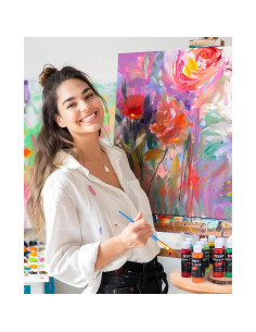 Juego de Pintura Acrílica Yeeart 24 Colores 60ml con Pinceles 2