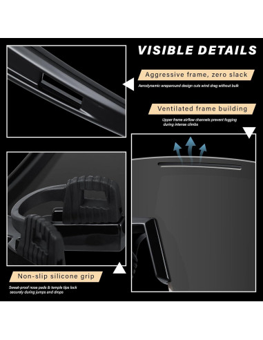 Gafas de Sol Deportivas Polarizadas DioKiw 4 Pack Hombres