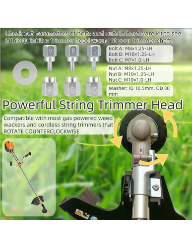 Cabezal de Desmalezadora Quintillus H02 Universal con Hilo 4.27m