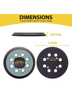 Almohadilla de Lijadora 5" Taokyid para DeWalt DWE64233 - Paquete de 2 2