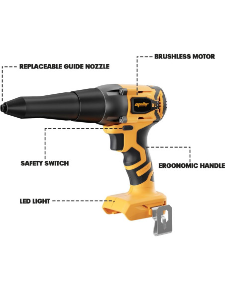 Pistola de Remaches Inalámbrica Mayoki 20V MAX 2248 lbf
