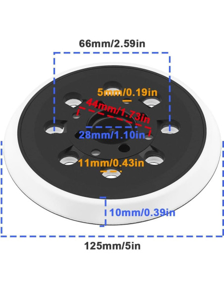 Almohadilla de Respaldo SING F LTD 125mm 8 Agujeros para Lijado