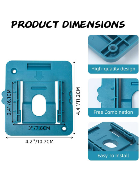 20 Soportes de Batería Makita 18V para Montaje en Pared