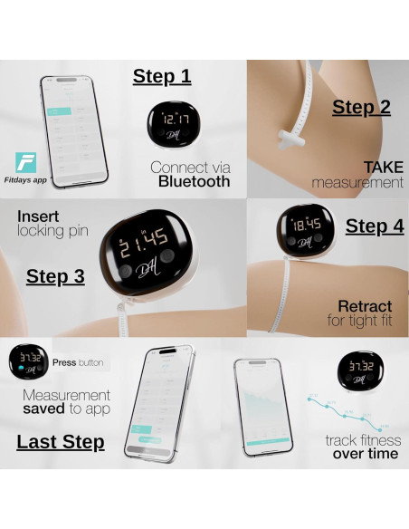 Cinta Métrica Corporal Inteligente Diamond Hills 150cm Bluetooth