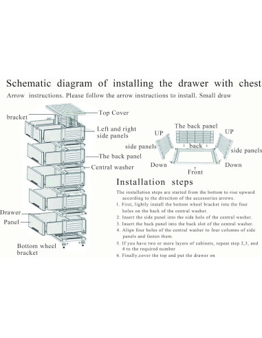 Cajonera de Plástico Gdrasuya10 con 6 Cajones Rosa 101.6 cm
