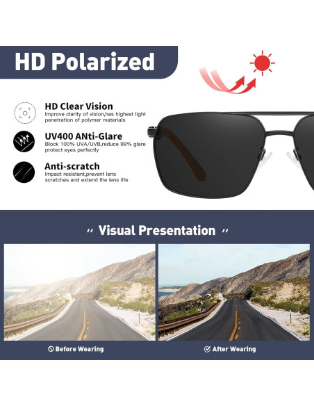 Gafas de sol polarizadas KIOYTLIK UV400 aviador unisex Gafas de sol polarizadas KIOYTLIK UV400 aviador unisex