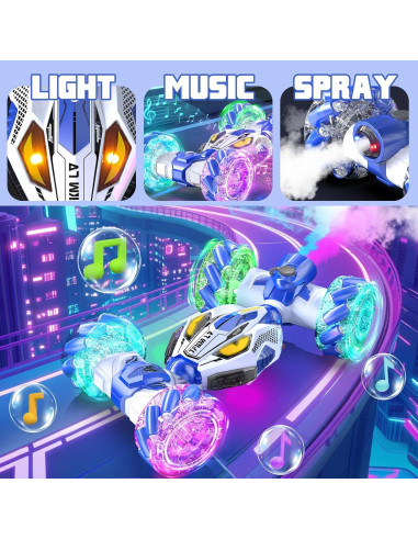 Coche de Acrobacias RC FLUESTON 4WD 360 Azul para Niños