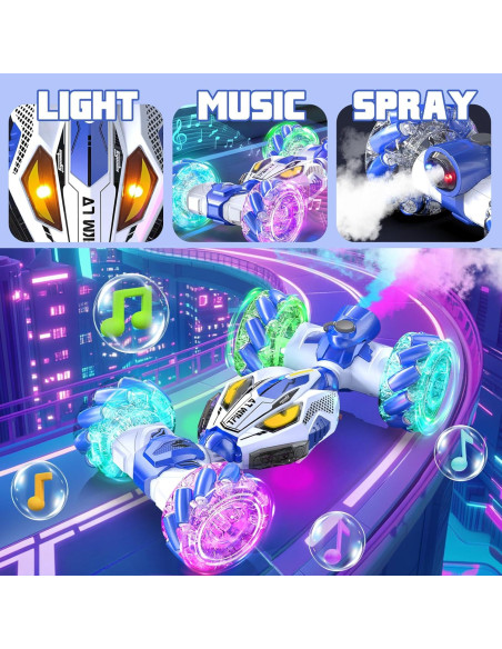 Coche de Acrobacias RC FLUESTON 4WD 360 Azul para Niños