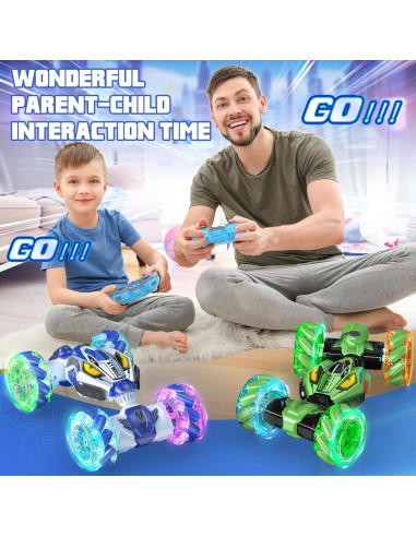 Coche de Acrobacias RC FLUESTON 4WD 360 Azul para Niños