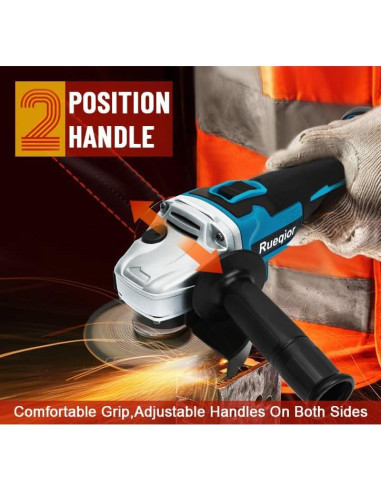 Amoladora Angular Inalámbrica Rueqior 18V 12000 RPM Sin Batería