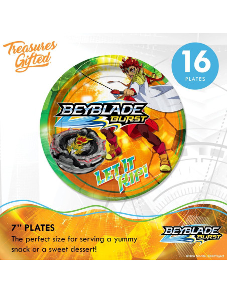 Set de Fiesta BEYBLADE BURST para 16 Invitados - Platos, Vasos y Servilletas