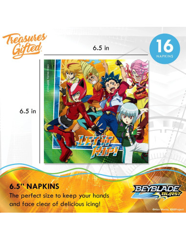 Set de Fiesta BEYBLADE BURST para 16 Invitados - Platos, Vasos y Servilletas