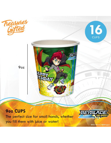 Set de Fiesta BEYBLADE BURST para 16 Invitados - Platos, Vasos y Servilletas