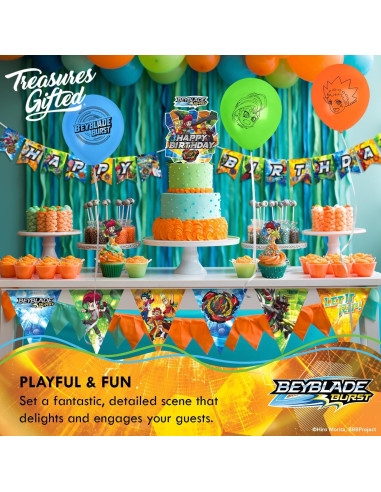 Set de Fiesta BEYBLADE BURST para 16 Invitados - Platos, Vasos y Servilletas