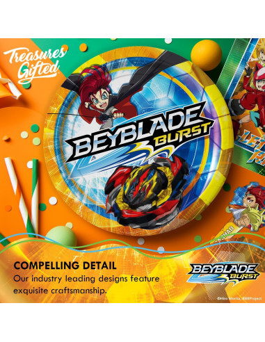 Set de Fiesta BEYBLADE BURST para 16 Invitados - Platos, Vasos y Servilletas
