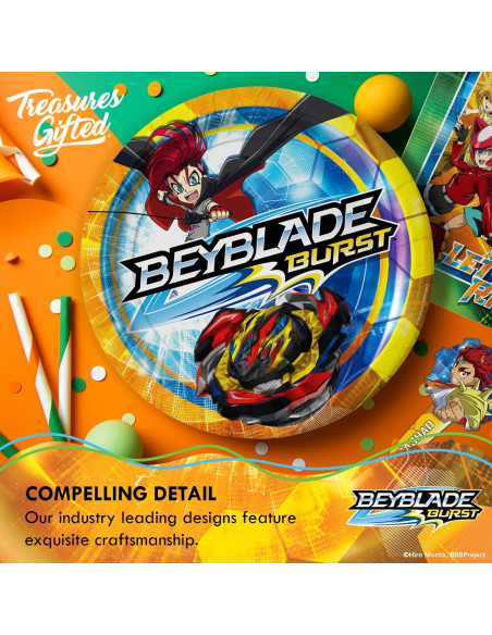 Set de Fiesta BEYBLADE BURST para 16 Invitados - Platos, Vasos y Servilletas