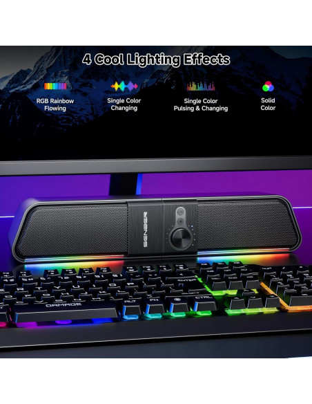 Altavoces Bluetooth SENZER CS20 2 en 1 con Luz RGB