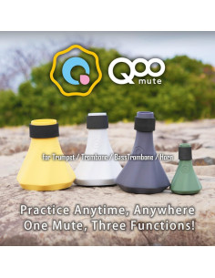 Silenciador QooMute para Trompeta Tenor 3-en-1 Gris Ceniza 2
